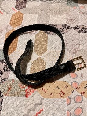 Jcrew Black Braided Leather Belt - M/L